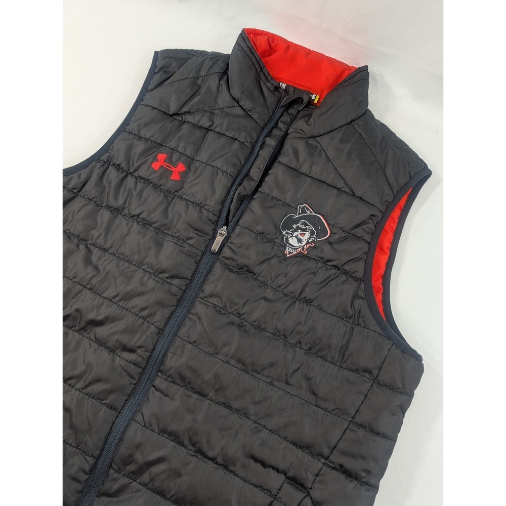 Under Armour Men's Small OSU Oklahoma State Cowboys Pete Black‎ Puffer Vest